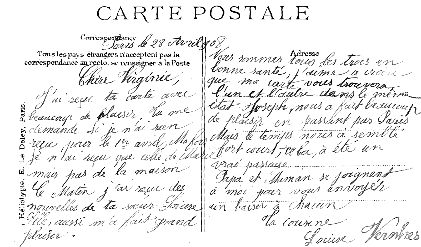 Carte postale examples picture