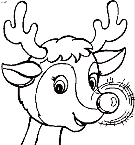 Rudolph Reindeer Coloring Page