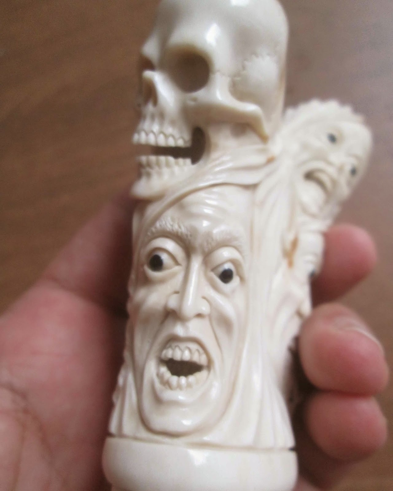 Snake Monster Skull Hand Carved Handle Carving Snake Monster Skull Hand Carved Handle Carving