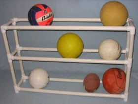 Make a ball organize for the garage with PVC pipe :: OrganizingMadeFun.com