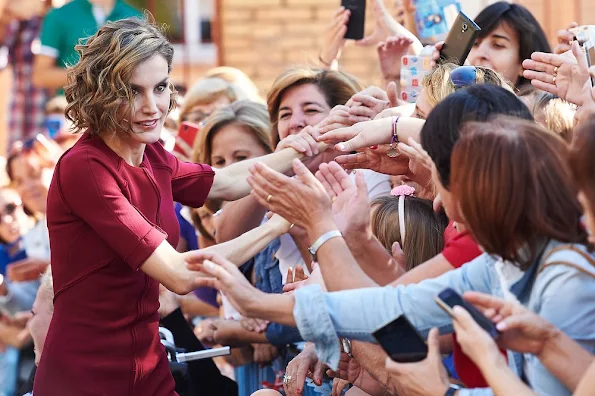 Queen Letizia attends the Opening of the training course 2015-2016 Secondary School "Javier García Tellez". Caceres