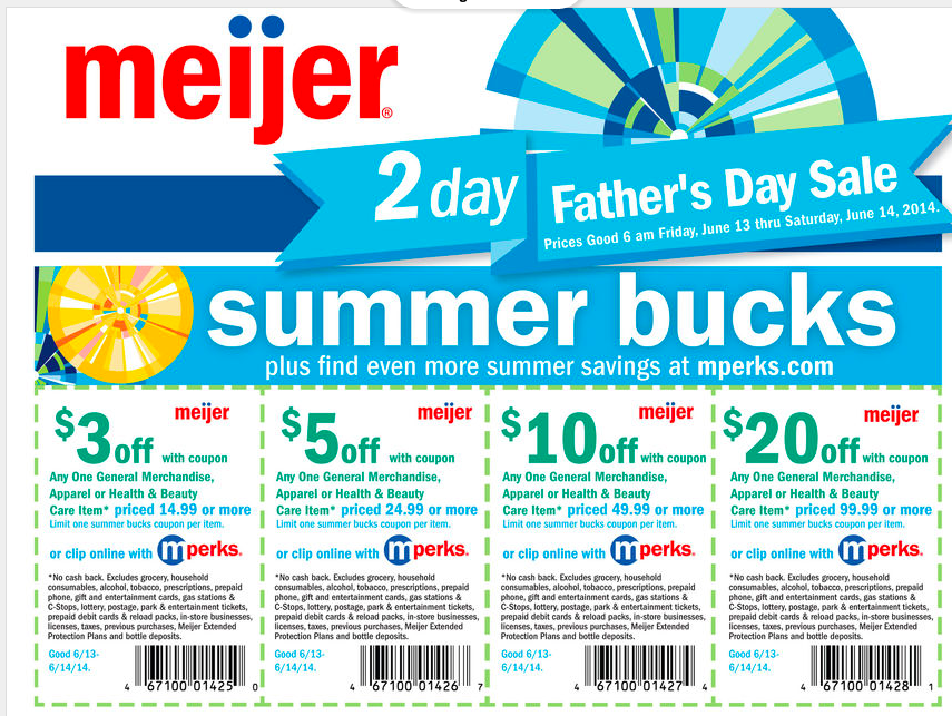 Meijer 2 day sale and Summer Bucks! A Single Coupon
