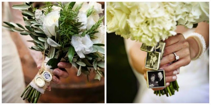 ramos de novia originales con fotografias camafeos broches blog bodas 