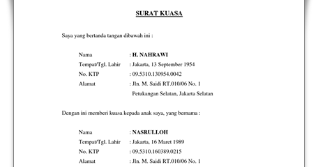 Contoh Surat Kuasa Pengambilan Bpkb Sepeda Motor Contoh Artikel