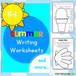 Summer Writing Worksheets K-1 download Clever Classroom blog Image of Summer Writing Worksheets K-1 download Clever Classroom