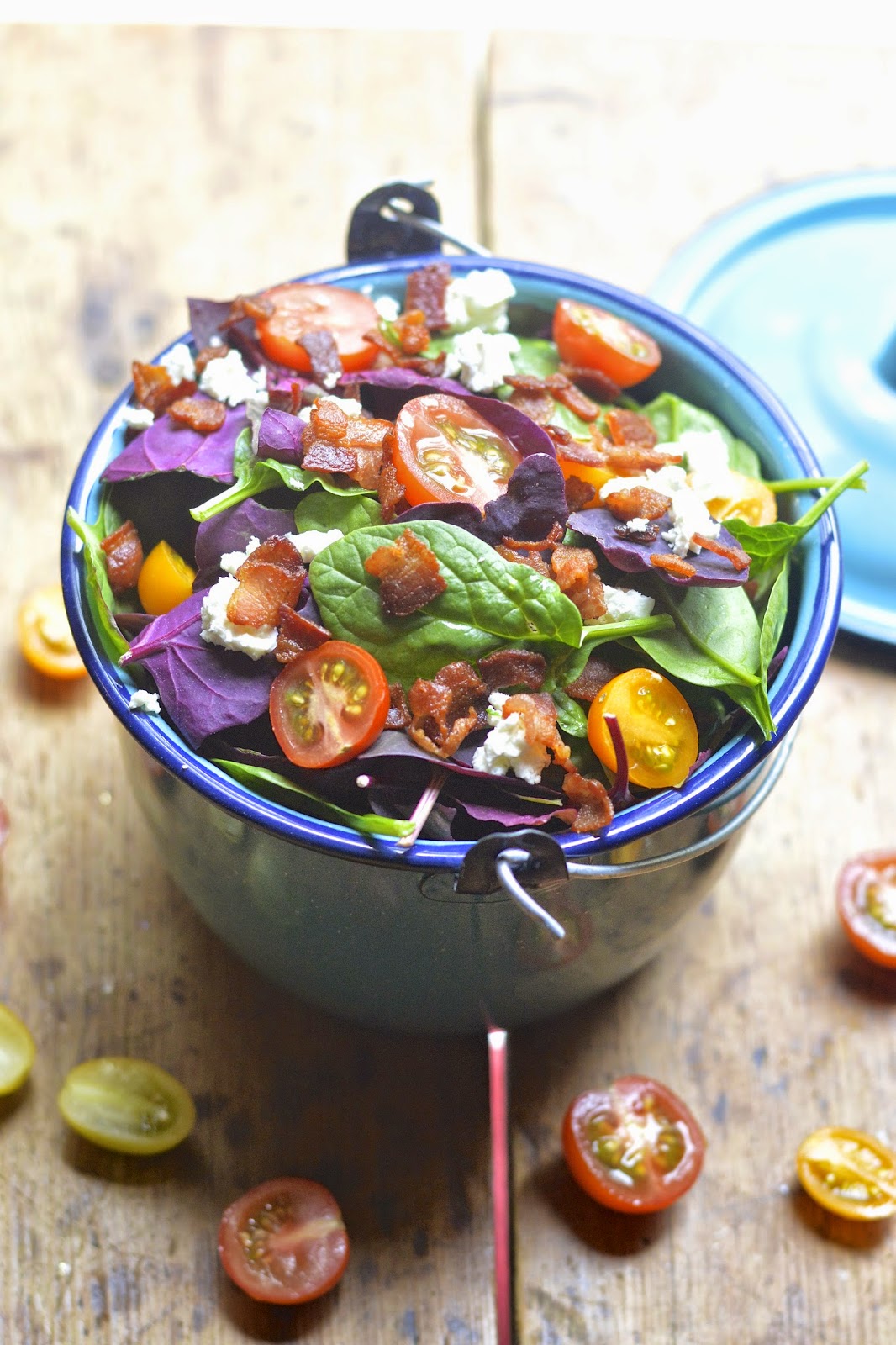 Spinach and Bacon Salad | Virtually Homemade: Spinach and Bacon Salad