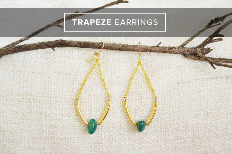 Trapeze Earrings at Live Craft Love Minted Strawberry