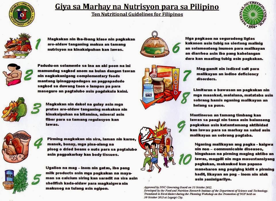 Ten Nutritional Guidelines for Filipinos by the National
