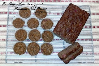 Strawberry and banana bread made with avocado and applesauce instead of butter