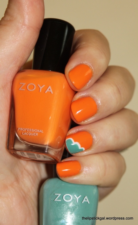 Zoya Nail Polish in Arizona with Zoya Wednesday accent! Creative Nail Design