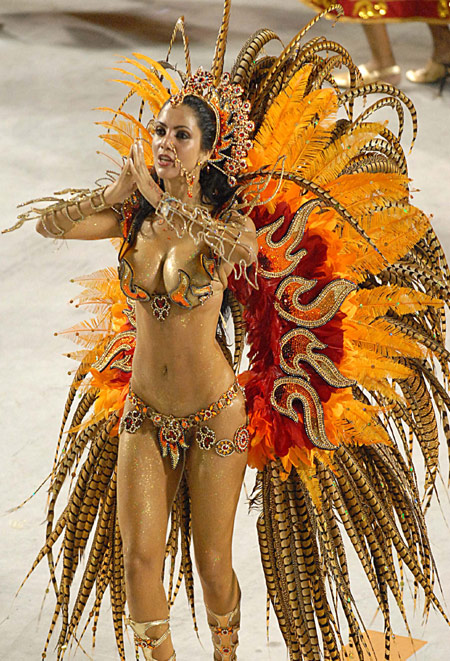 Fabia Borges was enchanted by the warmth of the community while in front of her battery from Rocinha samba school.
