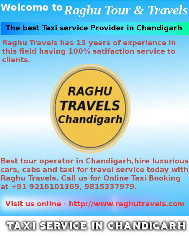 Raghu Travels Chandigarh Taxi Service Tour and Travel Agent India Hire taxi in Chandigarh