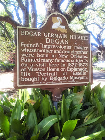 Plaque in front of Edgar Degas House, New Orleans