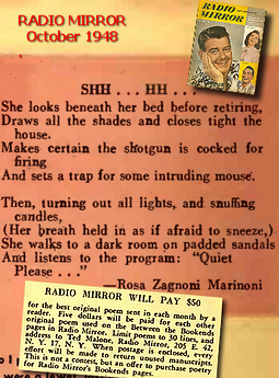 Quiet Please Poem - Radio Mirror Oct 1948