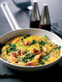 oven baked salmon and watercress frittata