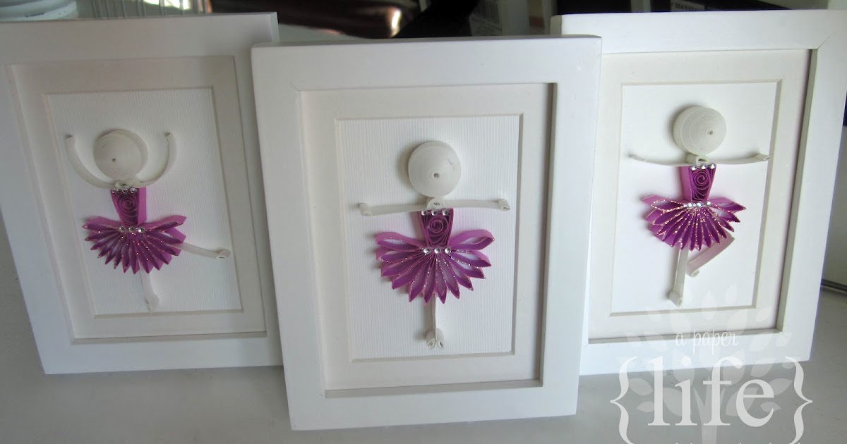a trio of quilled ballerinas
