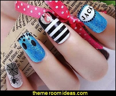nail art - Halloween themed nail designs - nightmare before Christmas ...