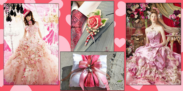 all pink wedding