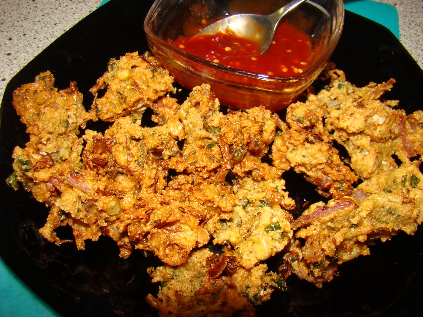 My Favorite Recipes Collection Crispy Cabbage/Onion/Corn Fritters (Bhajia)