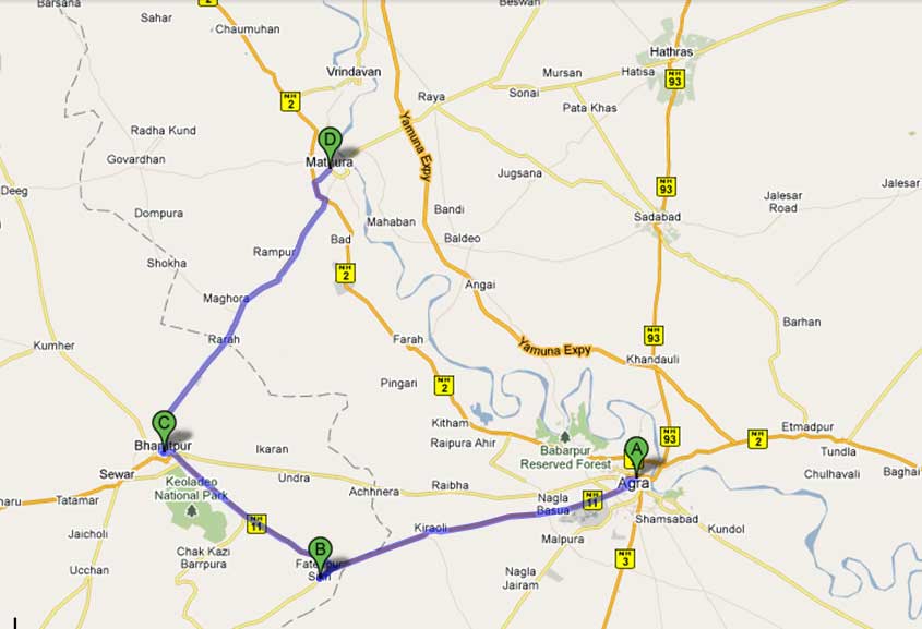 Images and Places, Pictures and Info agra map with distance