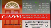 Toronto GTA Canspec Inspection Service James Inspector Toronto, Durham, Newmarket, in GTA