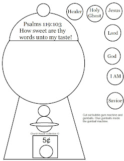 Bubblegum Machine Cut Out Craft  For Psalms 119:103- Sunday School Crafts For Kids