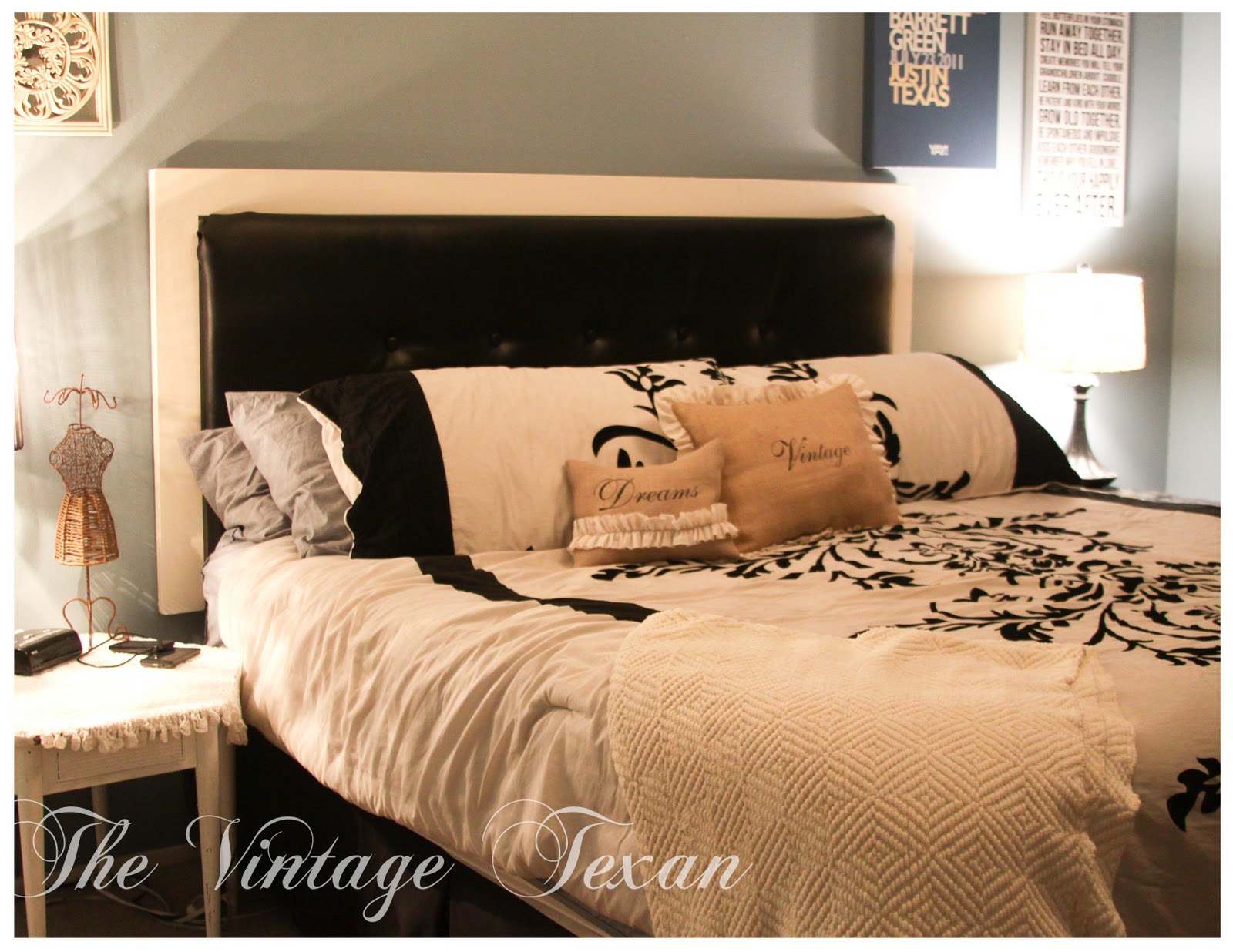 The Vintage Texan DIY Tufted Vinyl Headboard