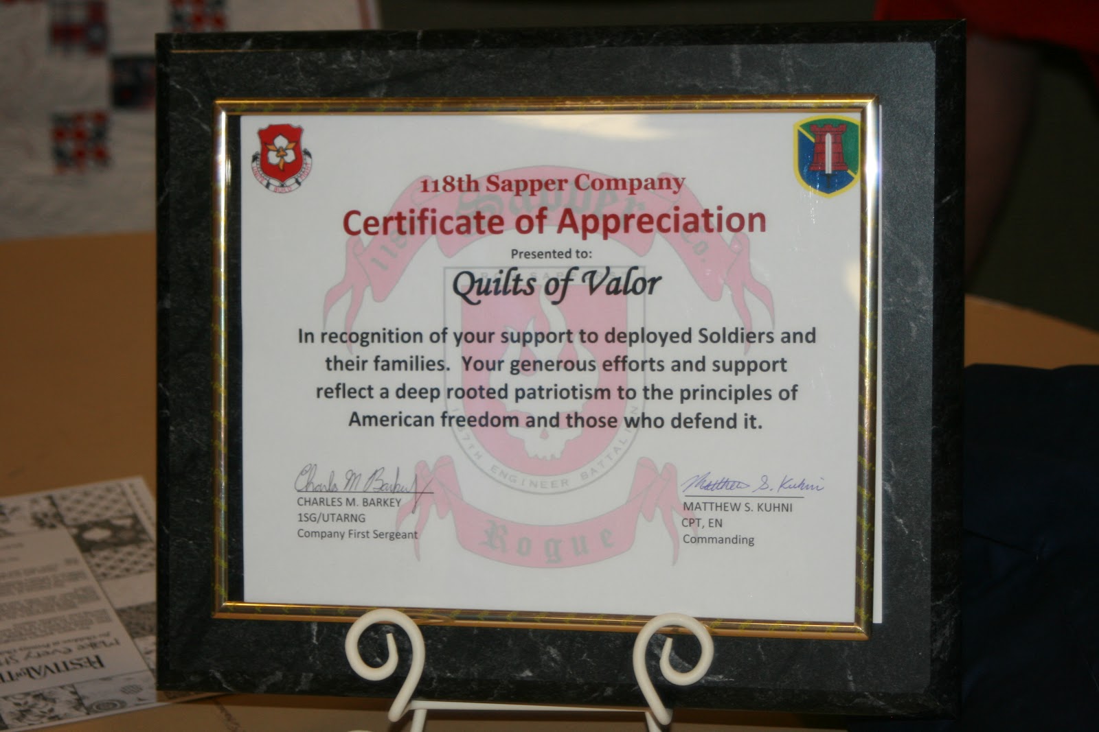 Utah Valley Quilt Guild Quilts of Valor