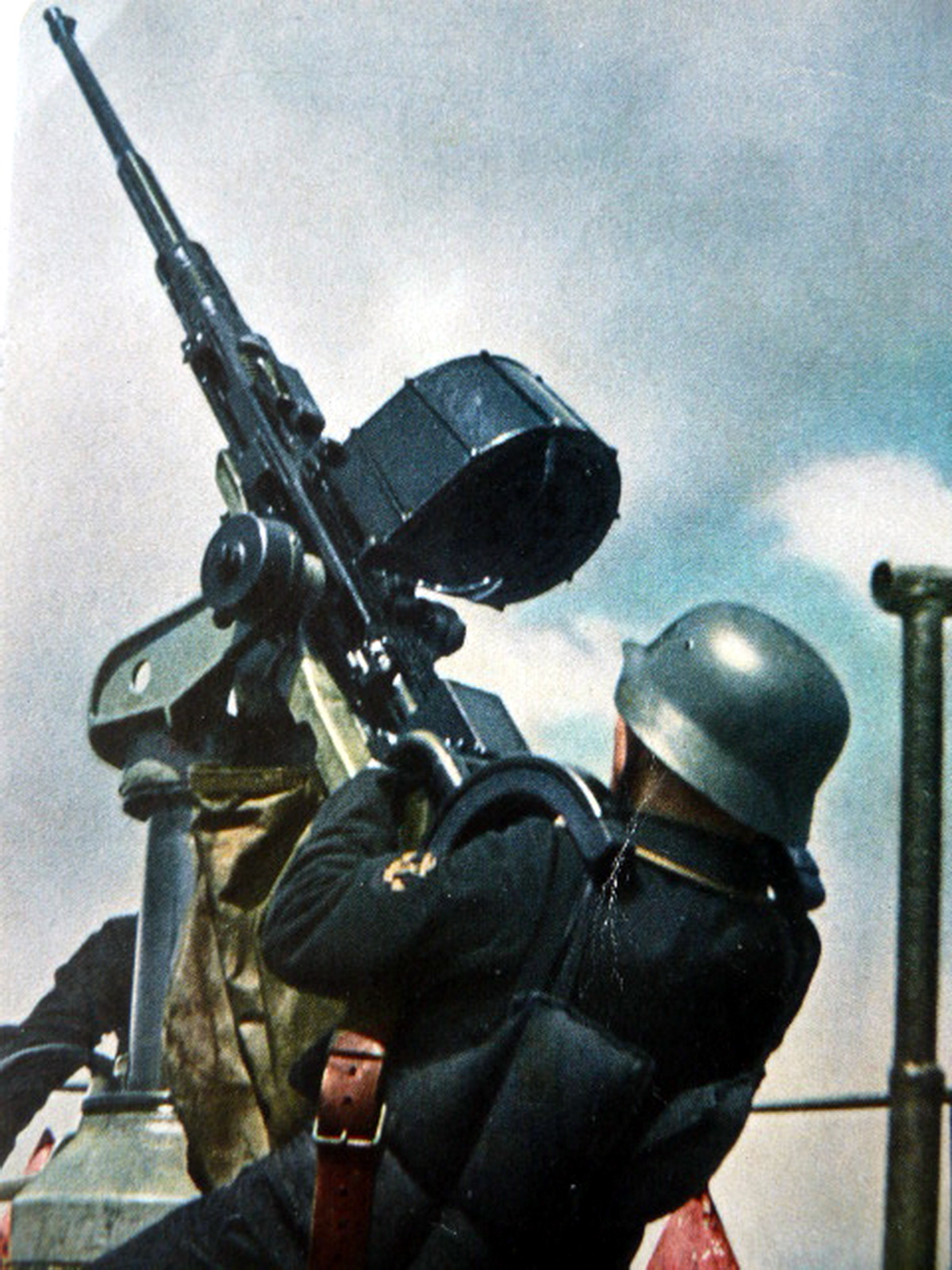 World War II in Color Kriegsmarine Gunner Operating 2.0 cm Flak 29