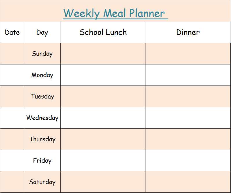 my lovely diy blog menu planner school lunch and dinner school menu planner