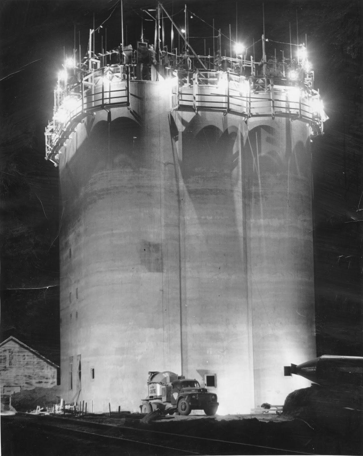 Big Bend Railroad History 1955 Grain Elevator Construction Photo