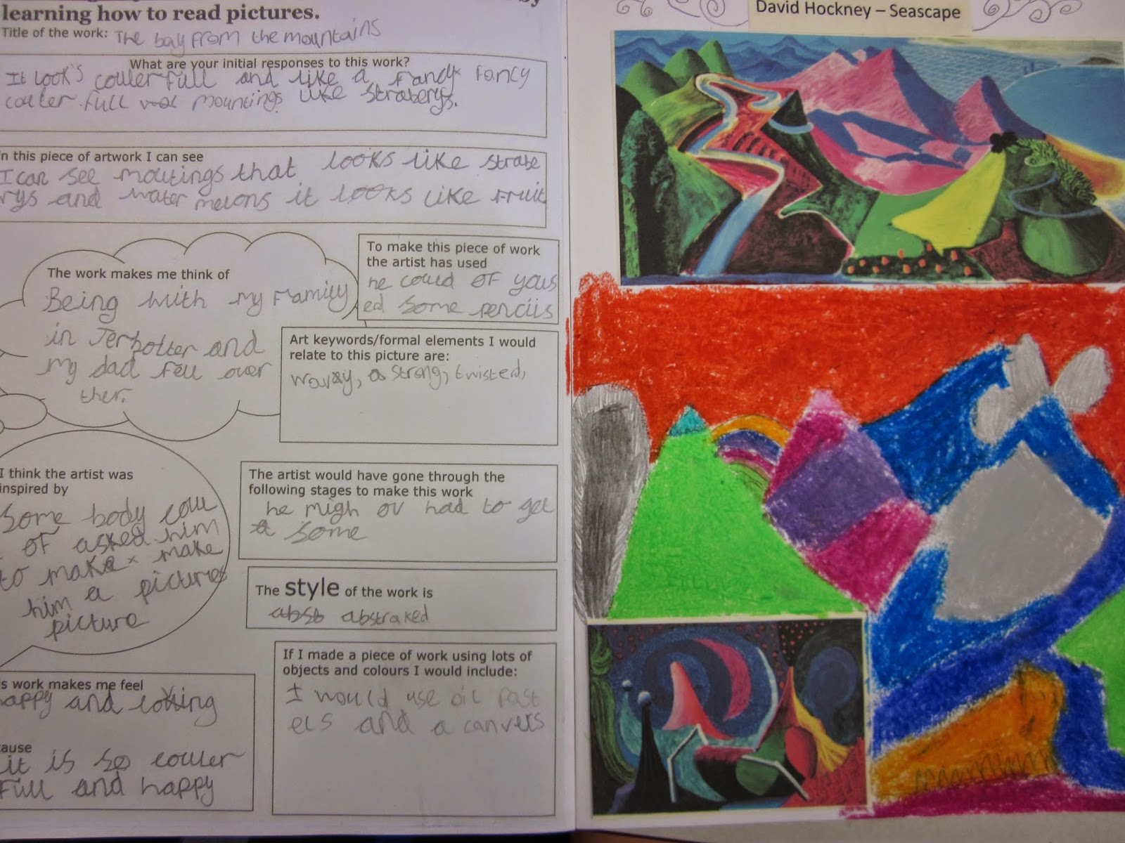 Gomersal Primary School Art Year 6 David Hockney artist analysis
