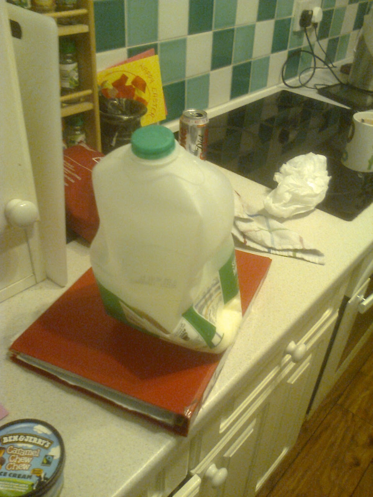 crushed milk bottle