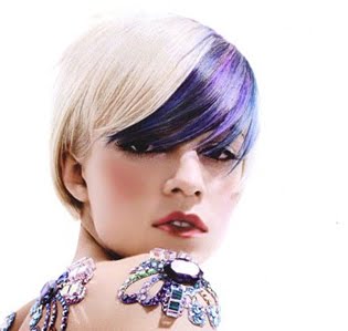 Celebrity and Hairstyle: Purple Color Hair Funky Style