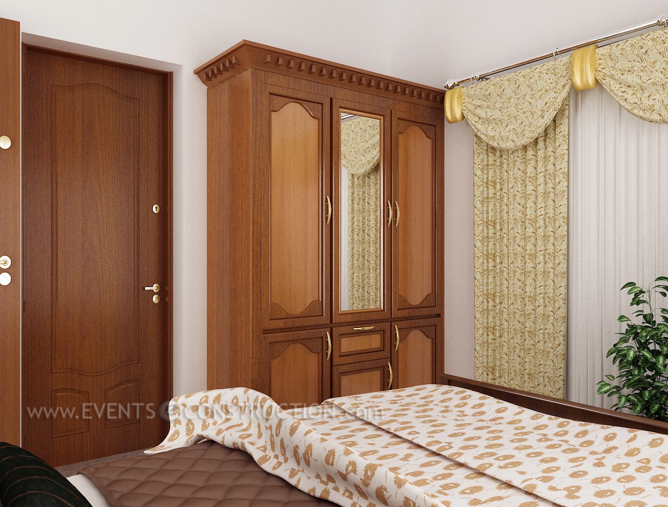 Evens Construction Pvt Ltd Bedroom Interior For Kerala Home