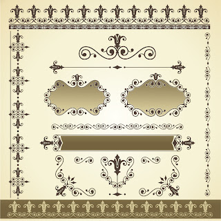 ヴィンテージ ウェディング フレーム Vintage decorative wedding frames イラスト素材3