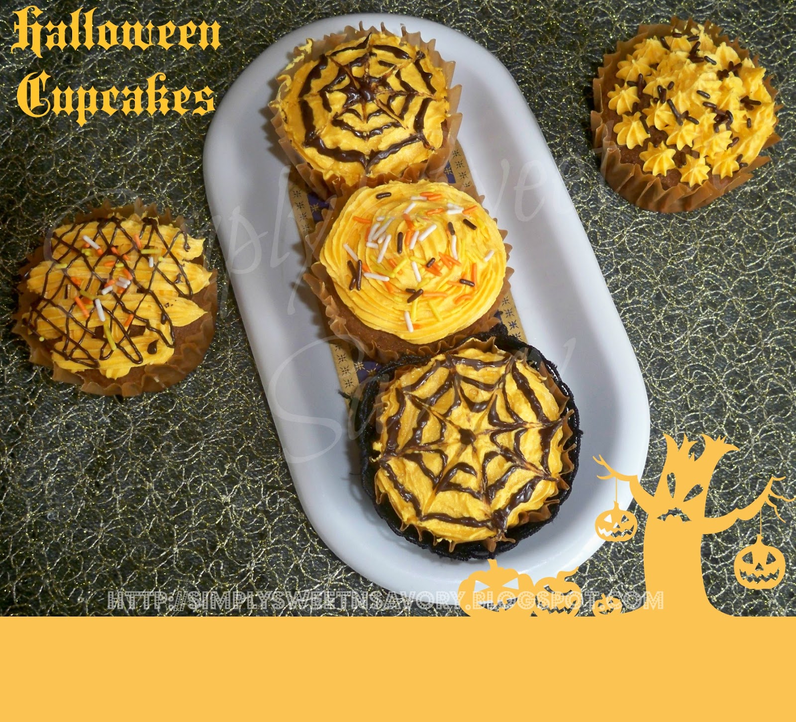 Simply Sweet 'n Savory Halloween Cupcakes ( Chocolate Cupcakes with