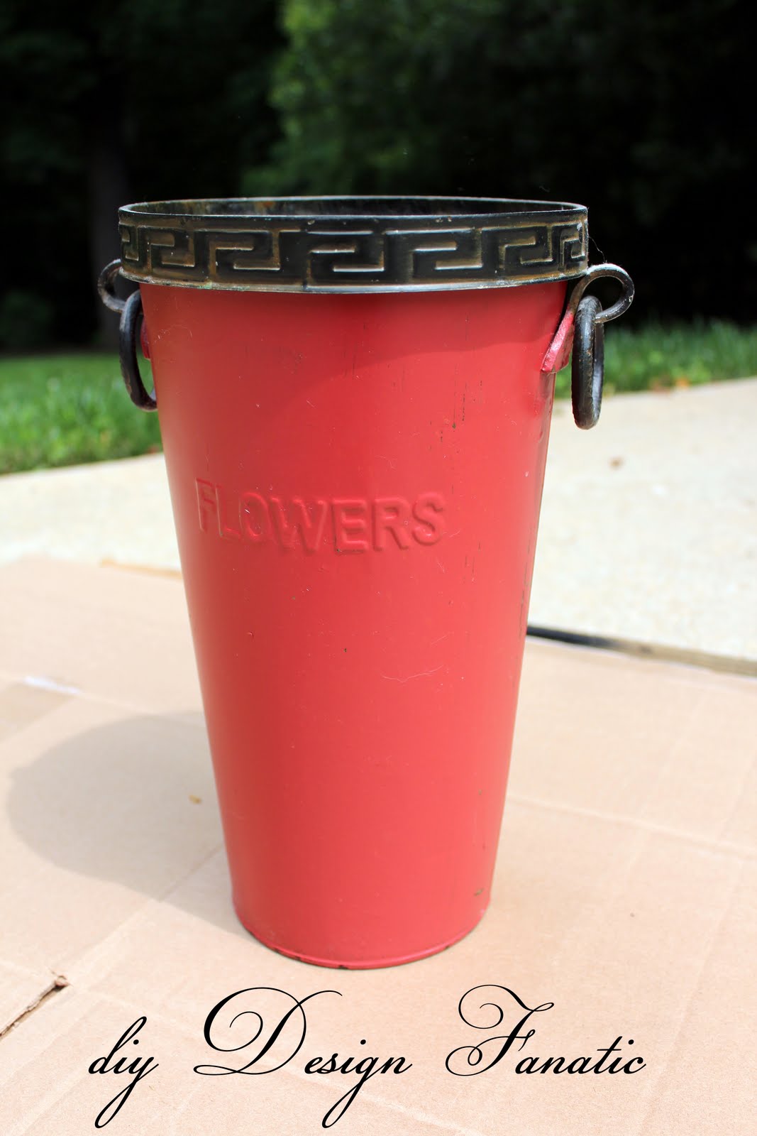 after painting my flower pot and printing the image on the wax paper