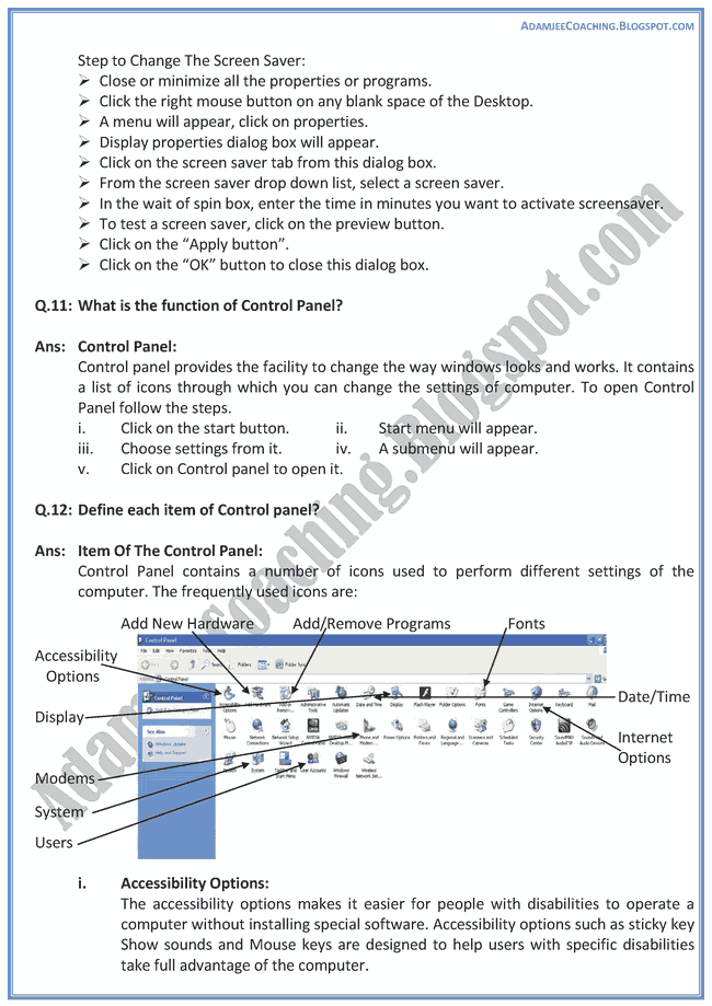 Introduction-To-Windows-Operating-System-Descriptive-Question-Answers-Computer-IX