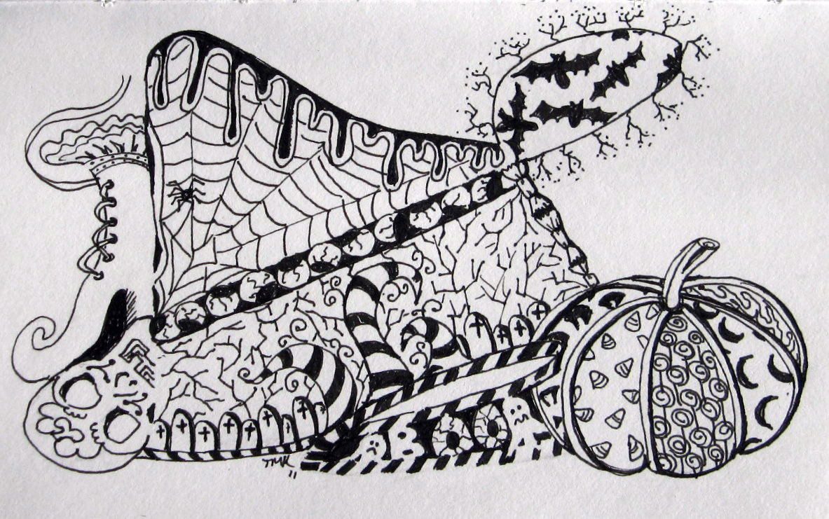 Zentangles inspired by Thanksgiving and Halloween