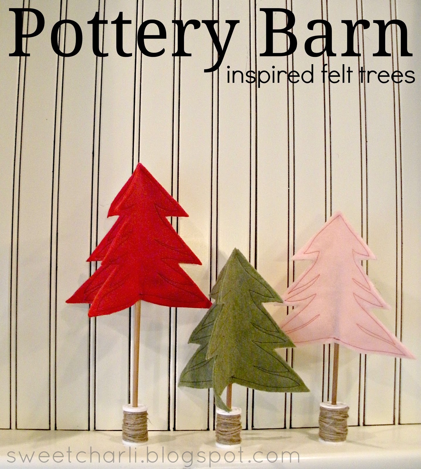 Pottery Barn Inspired 3d Felt Christmas Trees Sweet Charli