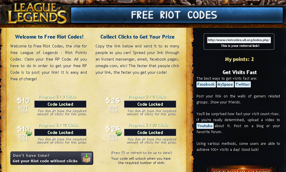 free riot point codes