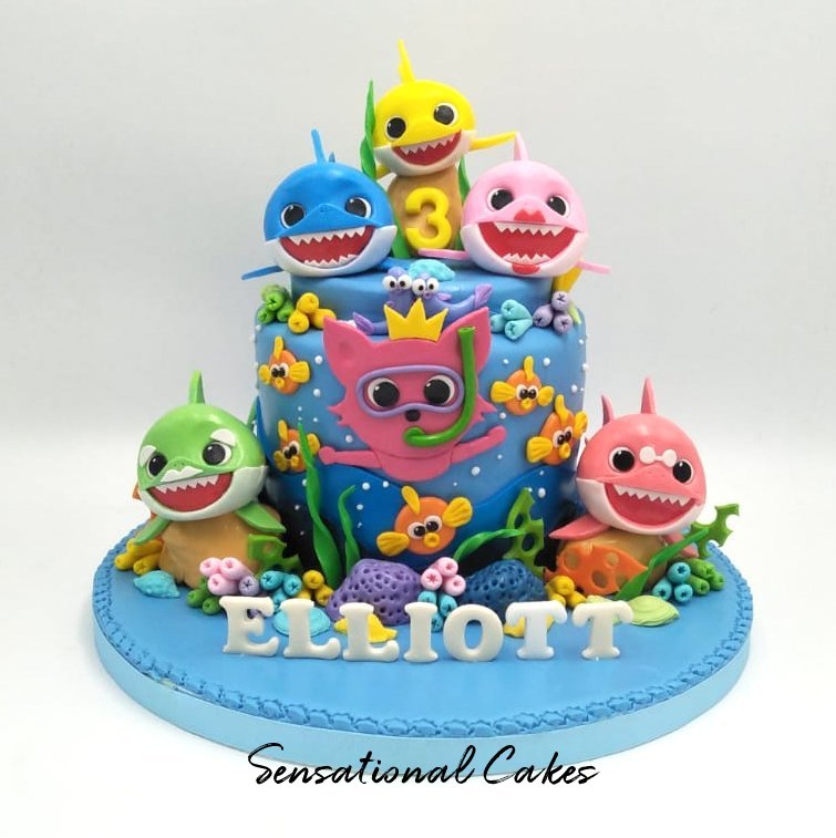 Mr Fong Baby Shark Family Underwater Cute Children Theme 3d