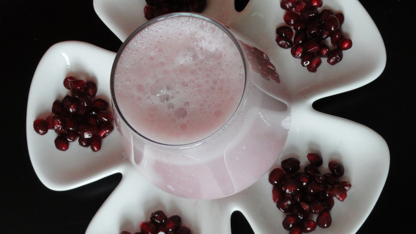 A Peek into My Kitchen Pomegranate Lassi / Yogurt Drink