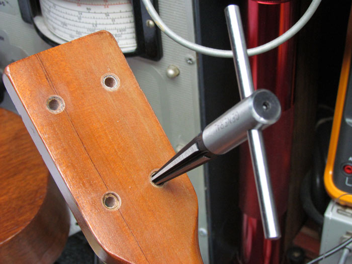 Installing Peghed Tuners on a Silvertone Baritone Ukulele Crawls