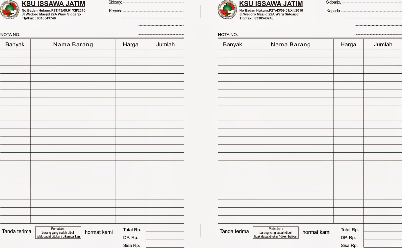 A Hokss Advertising Beberapa Contoh Nota