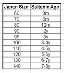 JAPAN SIZE CHART