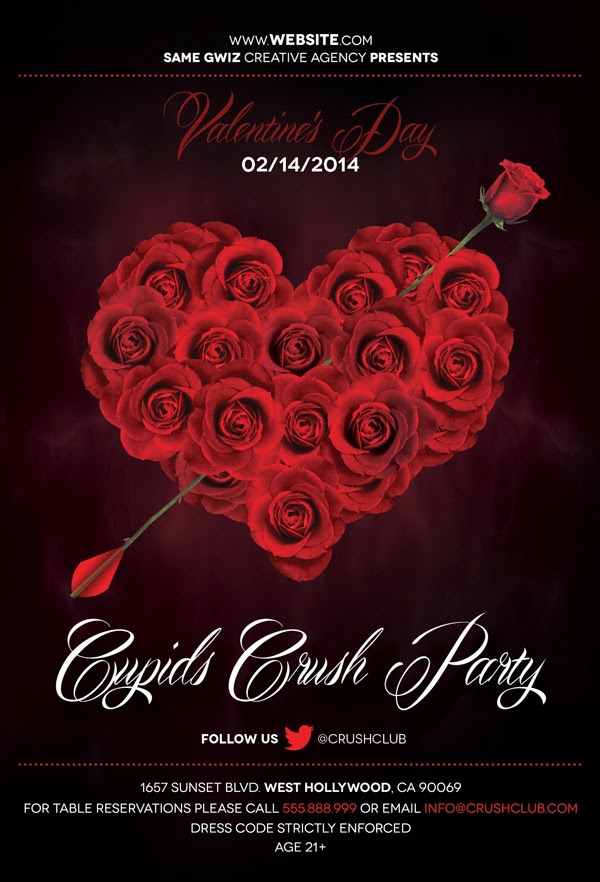 Rose Heart Valentines Day Flyer