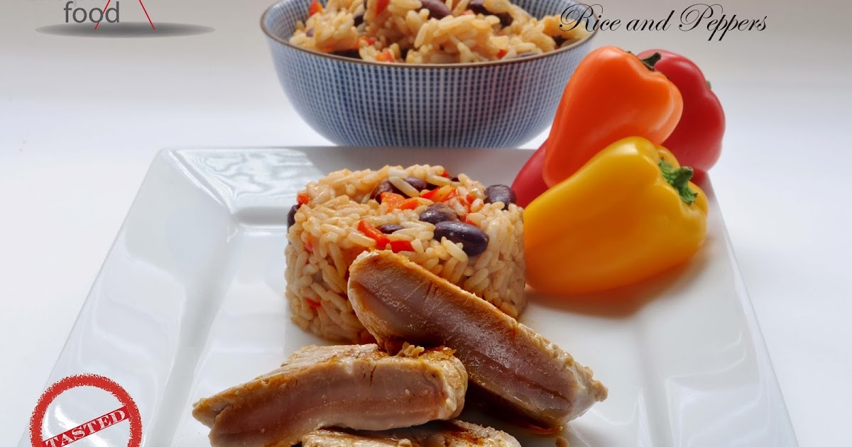 Simple Food Seared Tuna with Mexican Rice.