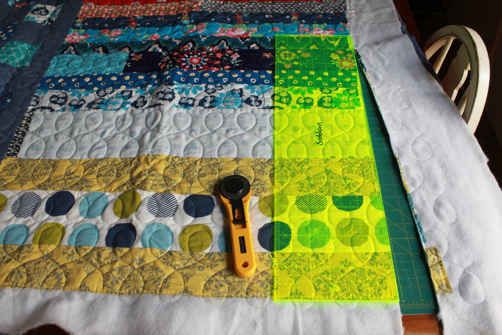 Siobhan Rogers Trimming a Quilt & a bit about Machine Quilting